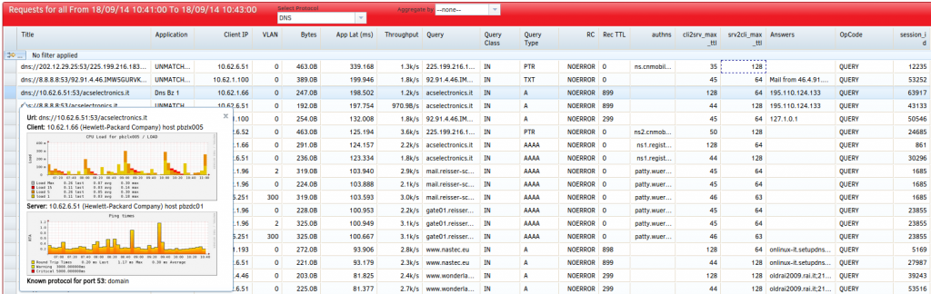 NetEye Real User Experience Output: Detailed View