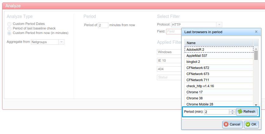 Set Dynamic Filter - Time Period in NetEye Real User Experience
