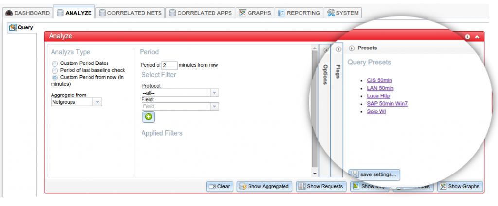 Save Filter NetEye Real User Experience