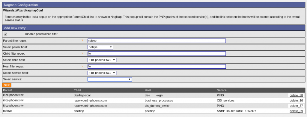 NagMap Wizard in NetEye